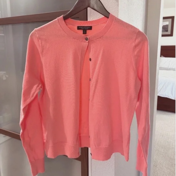 Banana Republic Stretch Cotton 2-piece Sweater Set - Coral Peach Size M - Picture 3 of 8